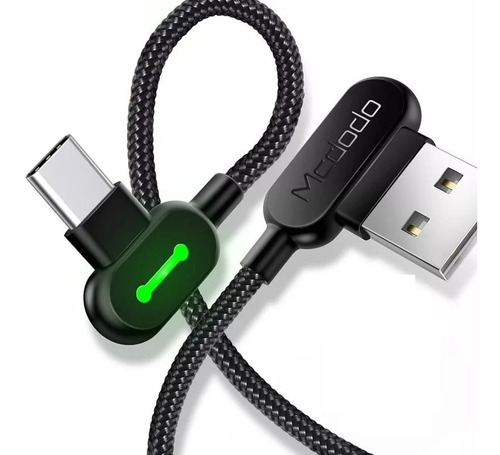 Cabo Usb-c 3 Metros 3a Mcdodo Gamer 90º Com Led - No Brasil