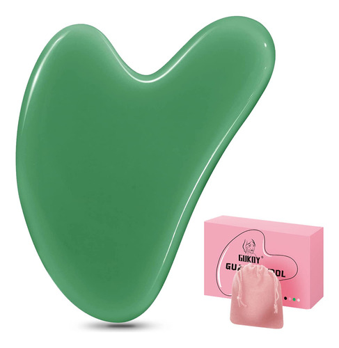 Gua Sha - Herramienta Facial De Guasha, Piedra De Jade Natur