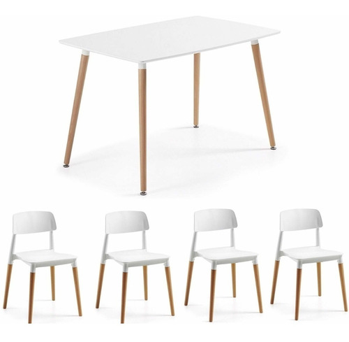 Juego De Comedor Mesa 120 X 80 Eames Y 6 Sillas Milan Ct