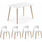 Juego De Comedor Mesa 120 X 80 Eames Y 6 Sillas Milan Ct