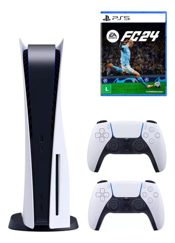 Console Playstation 5 Disco -2 Controles Ps5 + Ea Sports Fc 24 1 Ano Sony Brasil