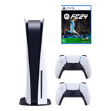 Console Playstation 5 Disco -2 Controles Ps5 + Ea Sports Fc 24 1 Ano Sony Brasil