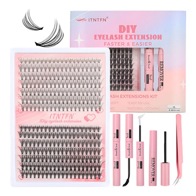 Mink Extensiones Pestañas, Kit De Pestañas Mix 280 Ramos Diy Color Negro-10d20d Tipo De Curvatura D | Meses sin interés