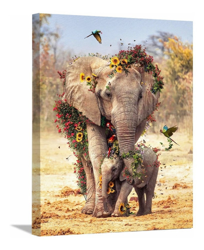 Cuadros Decorativos Animales León Elefante Jirafa Canvas 4k