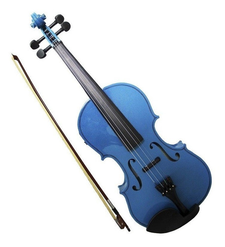 Violin 4/4 Acustico Con Arco, Brea Y Estuche. Azul Mad.maple