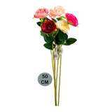 Vara Peonia Artificial Flor 50 Cm Grande Artificiales