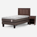 Cama New Style 6 1,5 Plazas + Respaldo Y Velador Ferrara