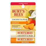 Pack 2x Bálsamo Labial Coconut & Pear + Mango Burts Bees 