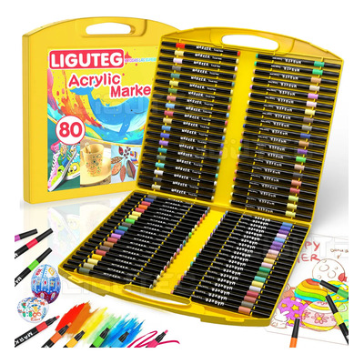 Marcador Acrílico Plumones 80 Colores  Ligutec | MercadoLibre