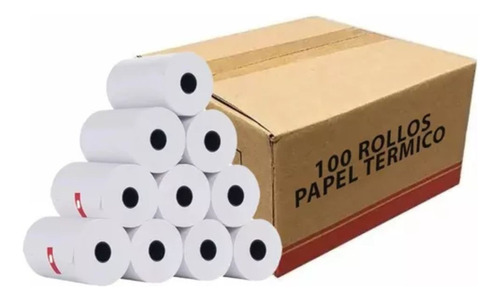 Pack 100 Rollo Papel Termico 12mtrs Rollos Termicos 57x30mm