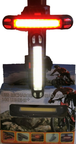 Luz Led Trasera Roja Y Blanca Usb Recargable Bicicleta C-455