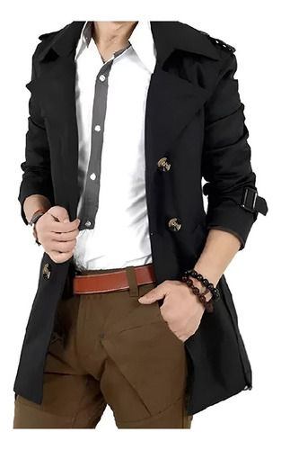 Chaqueta Gabardina Largo Ajustada Caballero Elegante Hombre