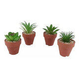 Mini Vaso Decorativo Vasinho  Barro Planta  Artificial 10cm