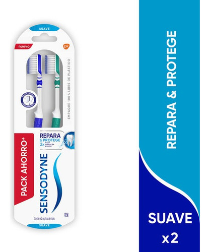 Cepillo Dental Sensodyne Prepara Y Protege Suave 2x1
