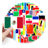 105 Pegatinas Calcomanías Stickers Calcas Bandera Mundo País
