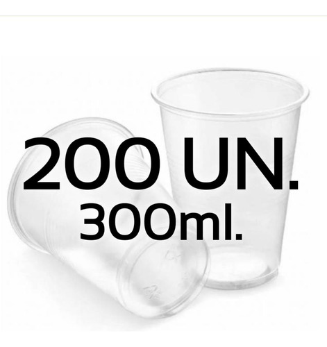 Vasos Plasticos Desechables 300ml 200 Unidades