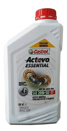 Aceite Castrol Actevo Essential 20w50 4t De Motos Maranello