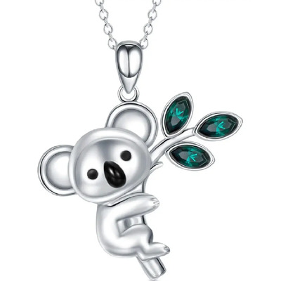 Regalo Collar Osito Oso Koala Amor Corazón Swarovski Element | Meses sin interés