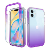 Funda 360 Para iPhone Uso Rudo Bicolor Transparente 