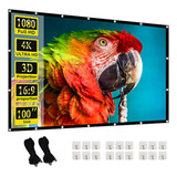 Pantalla De Proyector Plegable 16:9 Para Cine En Casa, Exter