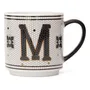 Taza Mug De Ceramica Home Concept Alphabet Letras 350 Ml Color Blanco Negro Y Dorado M | MercadoLibre