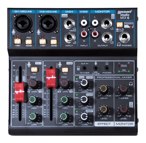 Mesa De Som Lexsen Studio Mix 6 Phantom Power Interface + Nf