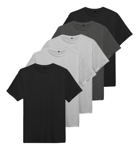 Pack X 5 Remera Basica Lisa Hombre Manga Corta Algodon