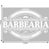 Adesivo 57x41cm Barbearia Barbeiro Salão Porta Vidro N°158