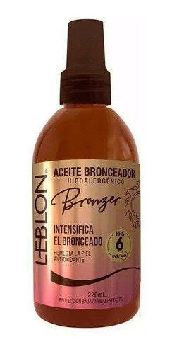  Aceite Bronceador Fps 6 Leblon Bronzer 220 Ml