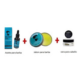 Kit Barberia: Aceite + Cera Gel + Jabon Barba