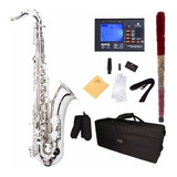 Saxofon Tenor Mendini Plateado Con Accesorios