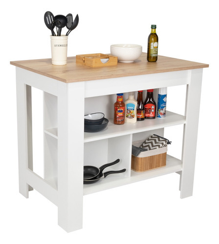 Mueble Auxiliar De Cocina Salgar Rta Color Blanco Duna