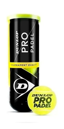 Tubo Pelotas Padel Dunlop Profesional X3 Paddle Tenis Torneo