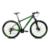 Bicicleta Aro 29 Rino- New Atacama Shimano Cabo Embutido Cor Preto/verde Tamanho Do Quadro 21