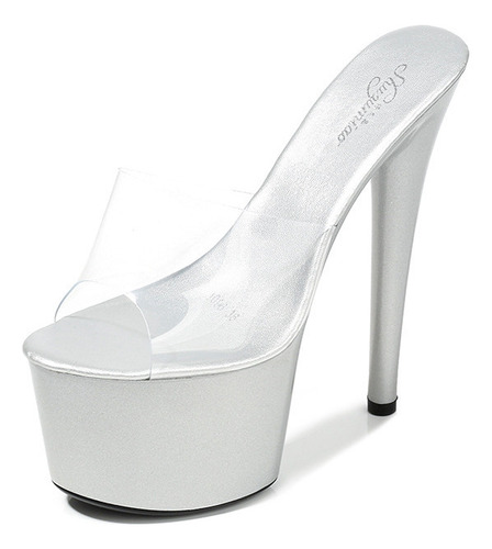 Tacones Ultra Altos Plataforma Stiletto Impermeable De 17cm