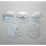Espelho Acrílico Decorativo Smile Quarto Sala Emoji 5 Peças