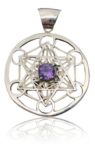 Dije Cubo De Metatron 3d Con Piedra Zirconia Cúbica