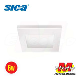 Panel Cuadrado Embutir Led 6w Dia Fria Sica Electro Medina