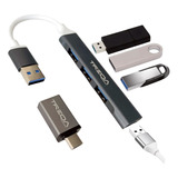 Hub Adaptador Usb 3.0 + Tipo C Para Mac Windows 5gbps