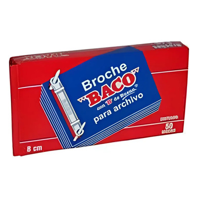 Caja 50 Piezas Broche Baco Metalico 8cm Papeleria Plateado | MercadoLibre