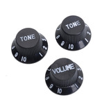 Knob Guitarra Preto Tipo Strato C/ 3