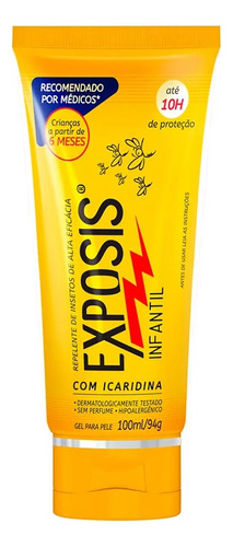 Repelente Infantil Com Icaridina Exposis Gel 100ml