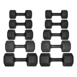 Kit 10 Peças Halteres Dumbell Sextavado Pares De 12 Ao 20kg