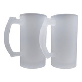 2 Mug Cervecero Vidrio Opalizado Para Sublimar 16oz Medellin