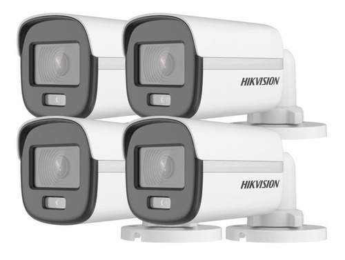 Pack 4 Camara Hikvision Colorvu Dia Noche 2mp 1080p Exterior