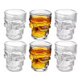 6 Vasos Tequila Tequileros Forma Calavera 