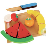 Frutas + Tabla Para Cortar + Cuchillo Juguete Comidas Niños