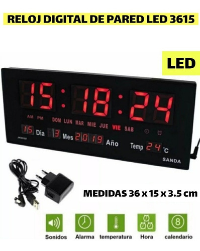 Reloj Digital De Pared Led 3615 Grande