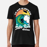 Remera Cita Divertida De Surf Retro - To Tube Ride Es Divino