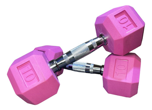 Par De Mancuernas Hexagonales Fitness Para Ejercicio 10 Lb